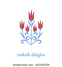 Ottoman turkish tulips vector illustration