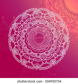 Ottoman vector mandala on pink background