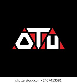 OTU triangle letter logo design with triangle shape. OTU triangle logo design monogram. OTU triangle vector logo template with red color. OTU triangular logo Simple, Elegant, and Luxurious design.