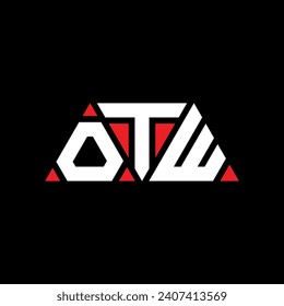 OTW triangle letter logo design with triangle shape. OTW triangle logo design monogram. OTW triangle vector logo template with red color. OTW triangular logo Simple, Elegant, and Luxurious design.