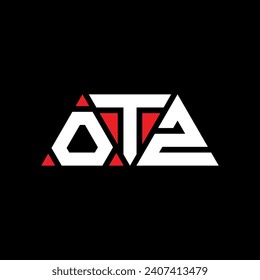 OTZ triangle letter logo design with triangle shape. OTZ triangle logo design monogram. OTZ triangle vector logo template with red color. OTZ triangular logo Simple, Elegant, and Luxurious design.