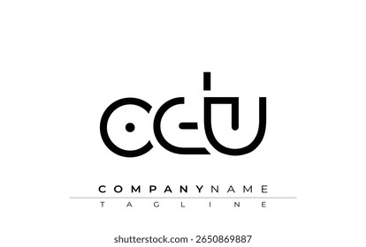 Design de letra abstrata da UO. Design de logotipo comercial moderno com tipografia abstrata e estilo contemporâneo