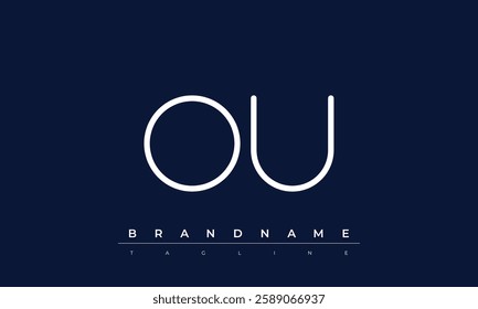 OU Abstract letter logo. This logo icon incorporate with abstract shape in the creative way