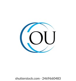 OU abstract minimalist logo design. OU minimalist unique modern flat abstract letter logo design.
