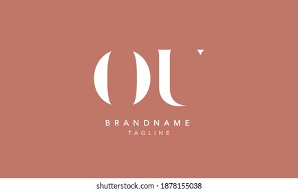 OU Alphabet initial Letter Monogram Icon Logo vector illustration