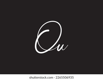 OU Alphabet letters Initials Monogram logo design