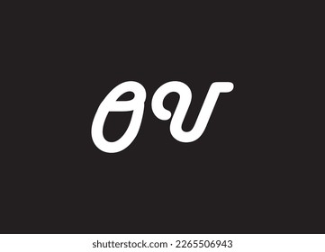 OU Alphabet letters Initials Monogram logo design