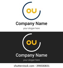 OU business logo icon design template elements. Vector color sign.