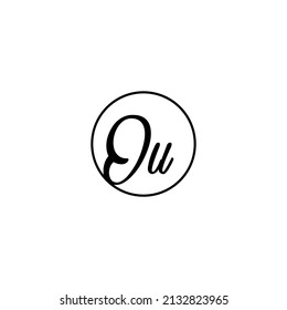 OU circle feminine concept initial logo best for beauty and fashion