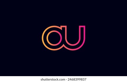 OU Creative And Modern OU Logo. Initial Letter OU Logo Design on Black Background.