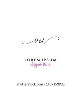 OU Initial beauty monogram logo vector