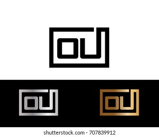 OU initial box shape Logo designs template
