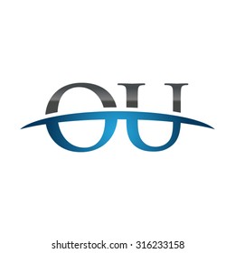 OU initial company blue swoosh logo