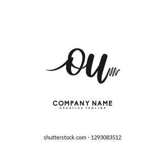 OU Initial Handwriting Logo Template Vector