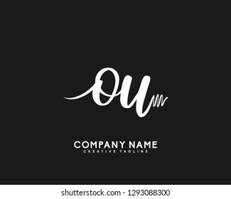 OU Initial Handwriting Logo Template Vector