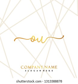 OU Initial Handwriting logo template vector