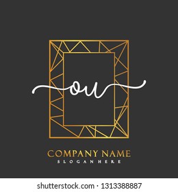 OU Initial Handwriting logo template vector