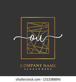 OU Initial Handwriting logo template vector