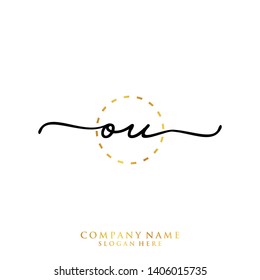 OU Initial handwriting logo template