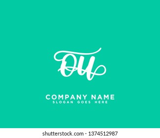 OU Initial Handwriting Logo Vector