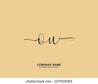 OU Initial handwriting logo vector