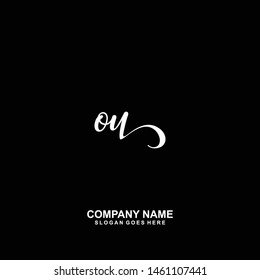 OU Initial handwriting logo vector