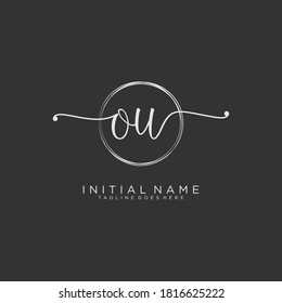 OU Initial handwriting logo vector