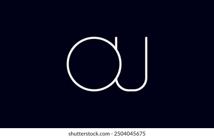 OU initial letter logo design. OU logo design vector in black background.