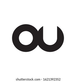 OU initial letter logo template vector icon design