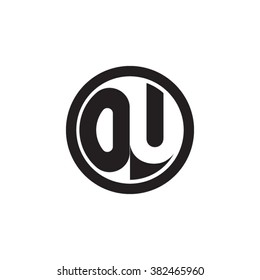 OU initial letters circle monogram logo