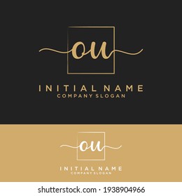 OU Initial letters, handwriting signature logo.