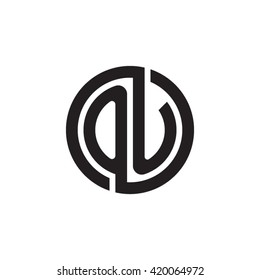OU initial letters looping linked circle monogram logo