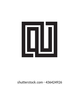 OU initial letters looping linked square monogram logo