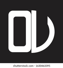 OU Initial Logo design Monogram Isolated on black and white