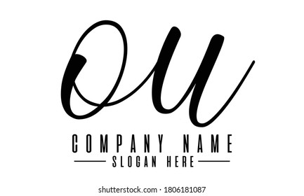 OU initial logo design,O and U letter template logo design vector