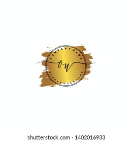 OU Initial luxury handwriting logo vector