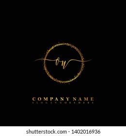 OU Initial luxury handwriting logo vector