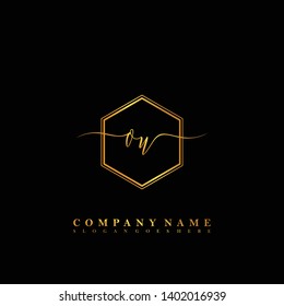 OU Initial luxury handwriting logo vector