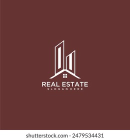 OU initial monogram building and roof logo for real estate