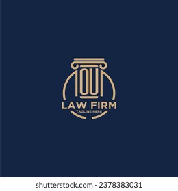 OU initial monogram for law firm with creative circle line