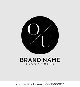 OU initial monogram logo with circle style dsign