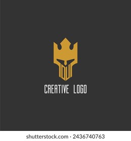 OU initial monogram logo for gaming with creative king spartan image design