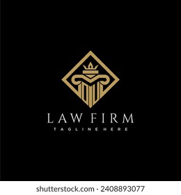 OU initial monogram logo for lawfirm with pillar in creative square design