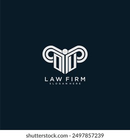 OU initial monogram logo lawfirm with pillar design