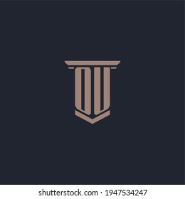 OU initial monogram logo with pillar style design