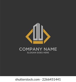 OU initial monogram logo for real estate with building style