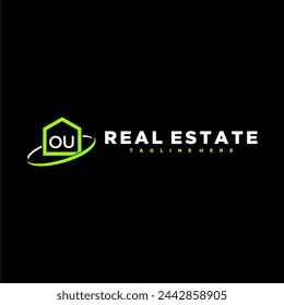 OU initial monogram logo for real estate design