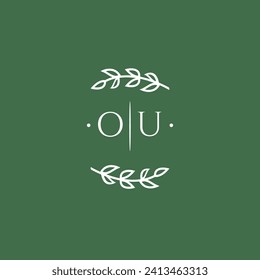 OU initial monogram wedding with creative design