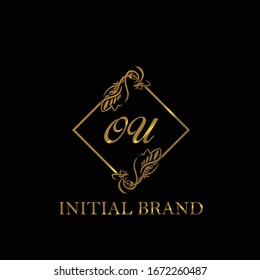 OU Initial wedding logo template vector