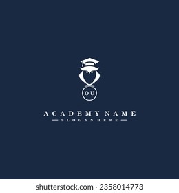 OU Initials Academy Logo Vector Art Icons and Graphics